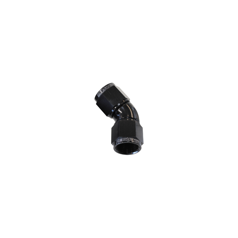 6AN 45 DEG SWIVEL COUPLER BLACK BILLET FULL FLOW 1 PIECE SpeedPro