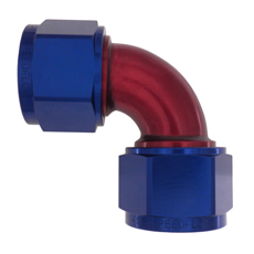 90 DEG FEMALE FLARE -12AN     BLUE SWIVEL UNION