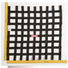 RACEQUIP 18 X 21 SFI RIBBON NET BLACK RACEQUIP 18 X 21 SFI RIBBON NET BLACK