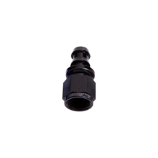 STRAIGHT PUSH LOCK END -12AN  BLACK NO CLAMP REQUIRED