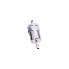 BILLET FUEL FILTER 5/16" BARB SILVER 30 MICRON BRONZE FILTER BILLET FUEL FILTER 5/16" BARB SILVER 30 MICRON BRONZE FILTER