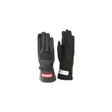 RACEQUIP 2-LYR SFI-5 GLOVE BLACK LARGE