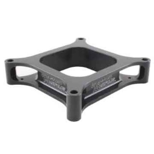 Carburetor Spacer, Lightweight, 1 in Thick, Open, 4150 Square Bore, Aluminum, Black Anodized, Each