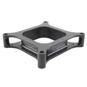Carburetor Spacer, Lightweight, 1 in Thick, Open, 4150 Square Bore, Aluminum, Black Anodized, Each Carburetor Spacer, Lightweight, 1 in Thick, Open, 4150 Square Bore, Aluminum, Black Anodized, Each