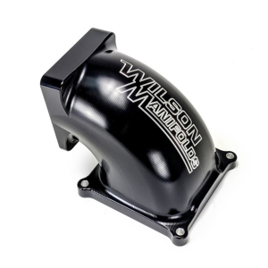 Intake Elbow, 90-105 mm Throttle Body, Aluminum, Black Anodized, Dominator Flange, Each Intake Elbow, 90-105 mm Throttle Body, Aluminum, Black Anodized, Dominator Flange, Each