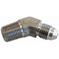 S/S 45 DEG 1/4" NPT TO 4AN
