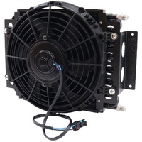 Dual Circuit Fluid Cooler with Fan Male -6 AN, 15.75" x 11.5" x 5"