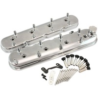 Aeroflow GM LS Factory Valve Cover Set, Standard Height, Polished Finish Suit GM LS Series Engines. Factory Position Coil Mounts