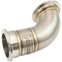 Aeroflow GM LS Twin Turbo Short Turn Up Adapter Stainless Steel Manifold 2.5" V-Band and AF8080-1016 Flange, Sold Individually