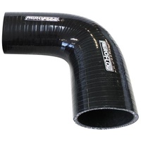 Gloss Black 90° Silicone Reducer / Expander Hose 3-1/2" (90mm) to 2-1/2" (63mm) I.D 5mm Wall Thickness, 127mm Leg