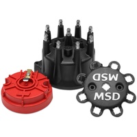 MSD SMALL DIAMETER DISTRIBUTOR CAP & ROTOR BLACK