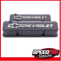 PROFORM ALLOY VALVE COVERS FITS SBC 58-86 TALL SLANT EDGE LOGO BLK - PR141-921