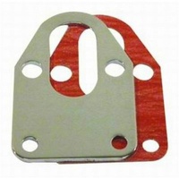 SBC Chrome Steel Fuel Pump Mounting Plate Including Gasket, Plain Finish Suit S/B Chev 283 -
