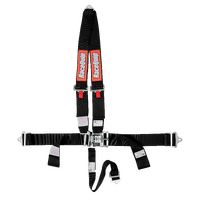 RACEQUIP 4-POINT V-TYPE LATCH AND LINK HARNESS SET BLACK